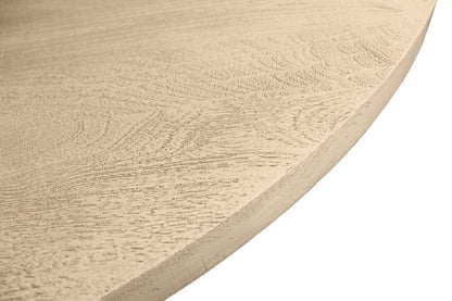 60" Natural and Brown Rounded Solid Wood Pedestal Base Dining Table