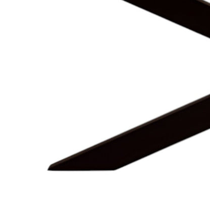 82" Natural And Black Solid Wood And Iron Pedestal Base Dining Table