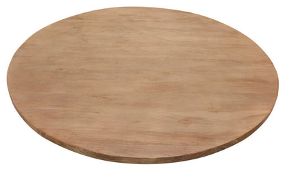 72" Natural And Black Rounded Solid Wood And Iron Pedestal Base Dining Table