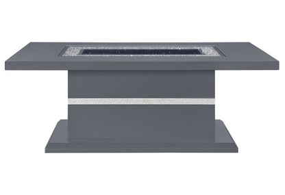 52" Dark Gray Wood And Faux Crystal Pedestal Coffee Table