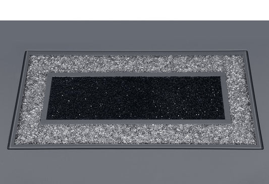 52" Dark Gray Wood And Faux Crystal Pedestal Coffee Table