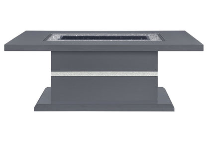 52" Dark Gray Wood And Faux Crystal Pedestal Coffee Table