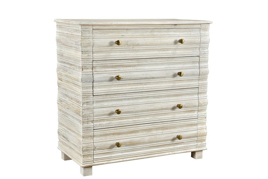 36" White Solid Wood Four Drawer Standard Chest