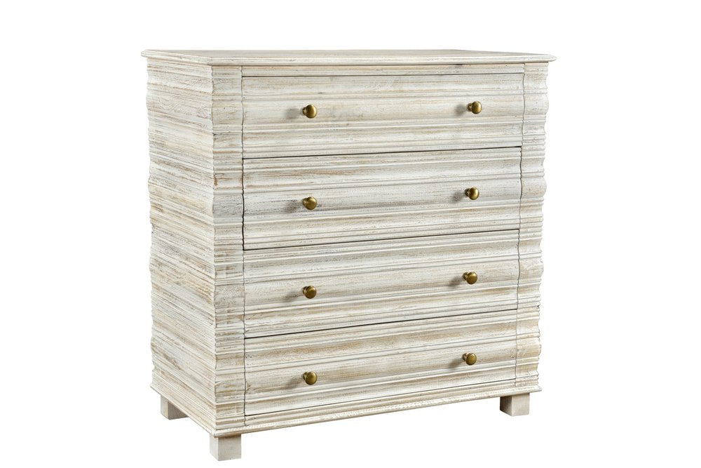 36" White Solid Wood Four Drawer Standard Chest