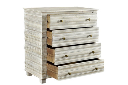 36" White Solid Wood Four Drawer Standard Chest