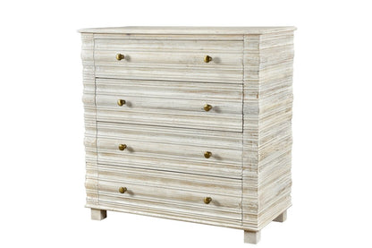 36" White Solid Wood Four Drawer Standard Chest