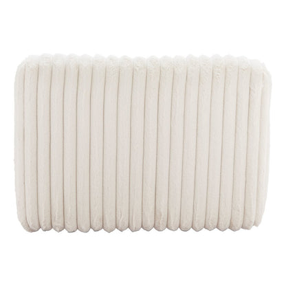 39" Cream Faux Fur And Upholstered Tufted Lounge Chair