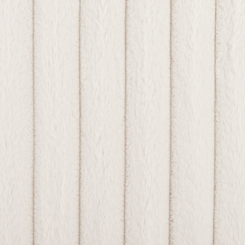 39" Cream Faux Fur And Upholstered Tufted Lounge Chair