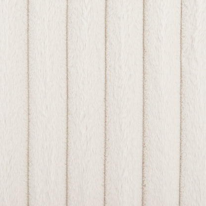 39" Cream Faux Fur And Upholstered Tufted Lounge Chair