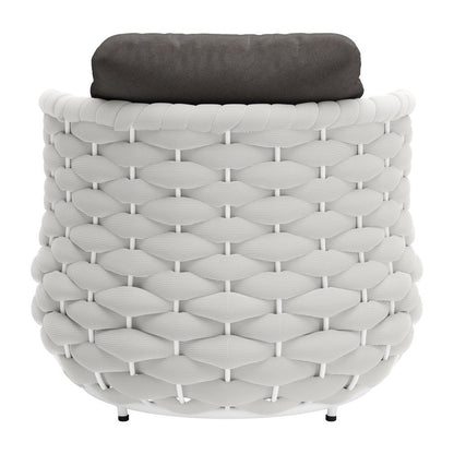 34" Gray And White Fabric Club Chair And Toss Pillow