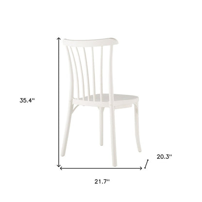Set of Two White Heavy Duty Plastic Outdoor Stacking Dining Chairs