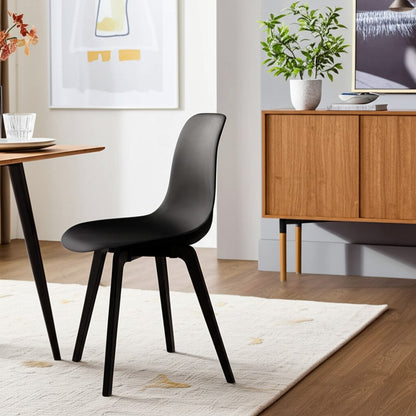 Set of Four Black Heavy Duty Plastic Dining Side Chairs