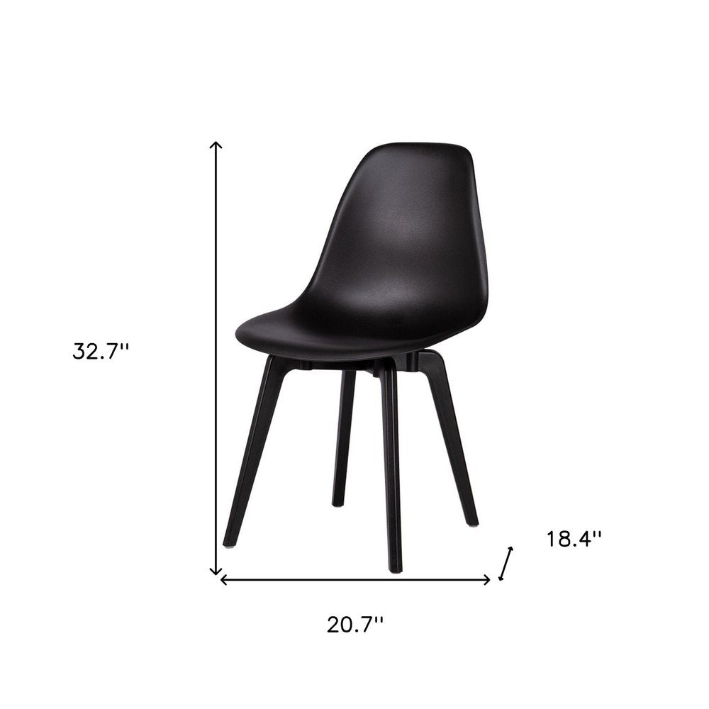 Set of Four Black Heavy Duty Plastic Dining Side Chairs
