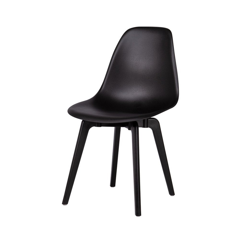 Set of Four Black Heavy Duty Plastic Dining Side Chairs