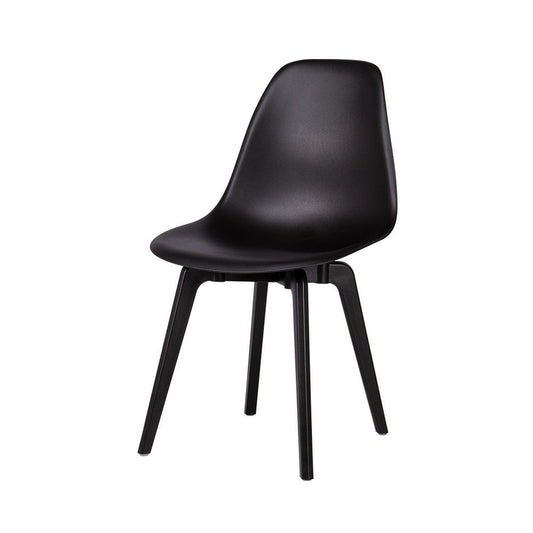 Set of Four Black Heavy Duty Plastic Dining Side Chairs