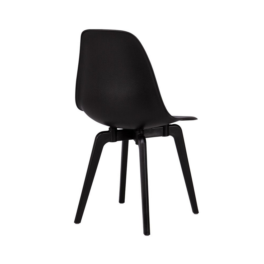 Set of Four Black Heavy Duty Plastic Dining Side Chairs