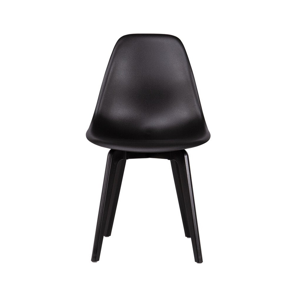 Set of Four Black Heavy Duty Plastic Dining Side Chairs