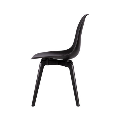 Set of Four Black Heavy Duty Plastic Dining Side Chairs