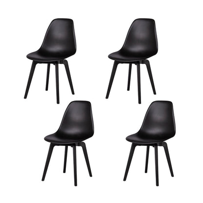 Set of Four Black Heavy Duty Plastic Dining Side Chairs