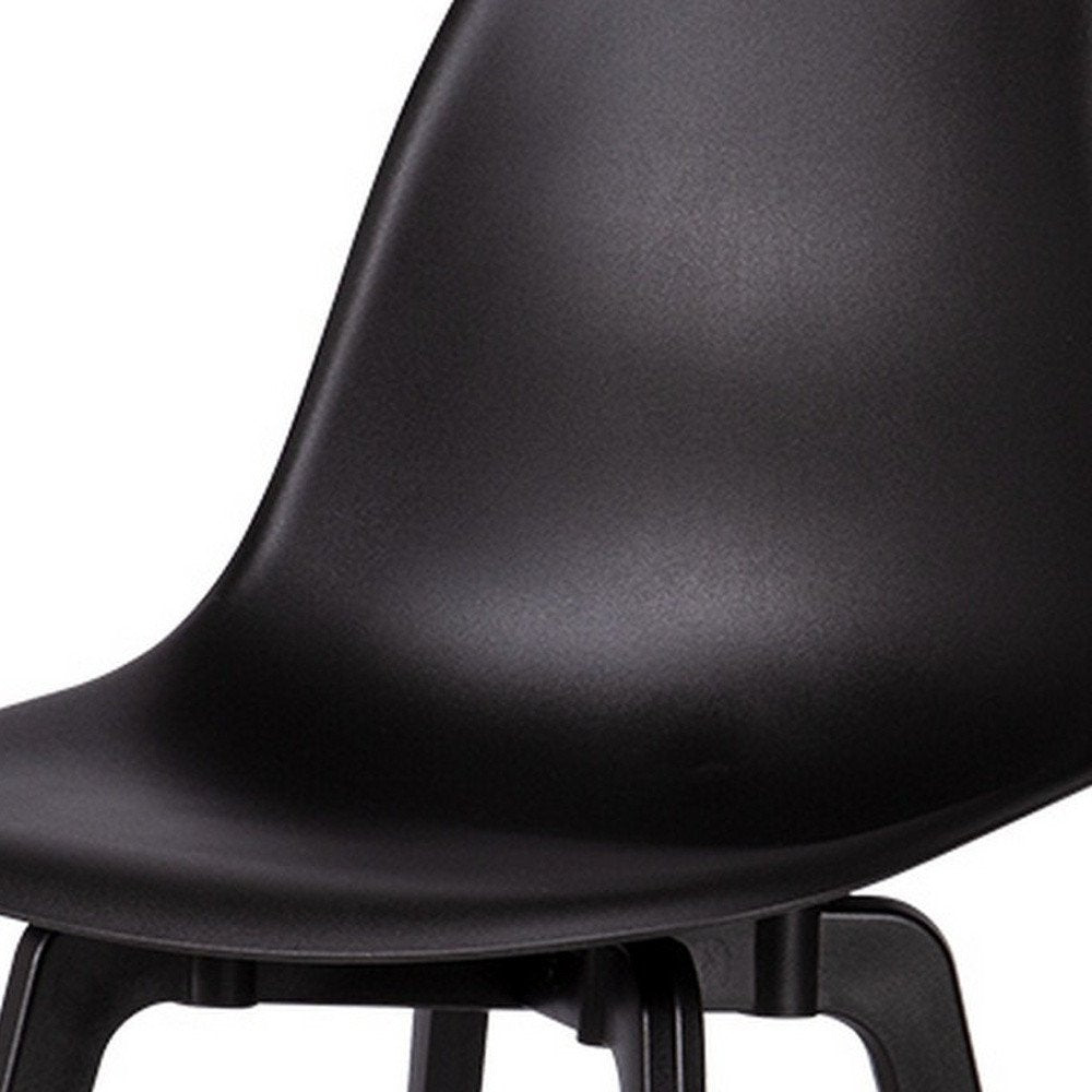 Set of Four Black Heavy Duty Plastic Dining Side Chairs