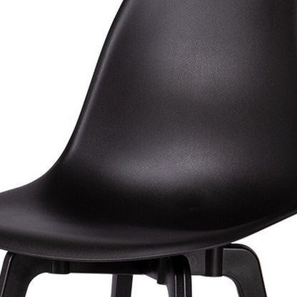 Set of Four Black Heavy Duty Plastic Dining Side Chairs