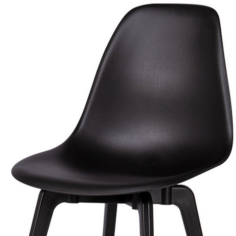 Set of Four Black Heavy Duty Plastic Dining Side Chairs
