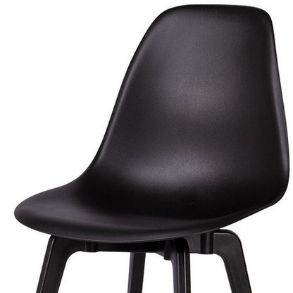 Set of Four Black Heavy Duty Plastic Dining Side Chairs