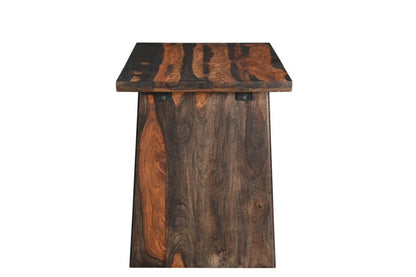 54" Dark Brown and Light Brown Solid Wood Writing Desk With Three Drawers