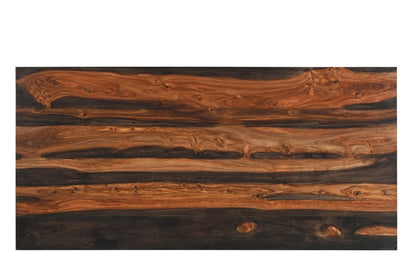 54" Dark Brown and Light Brown Solid Wood Writing Desk With Three Drawers