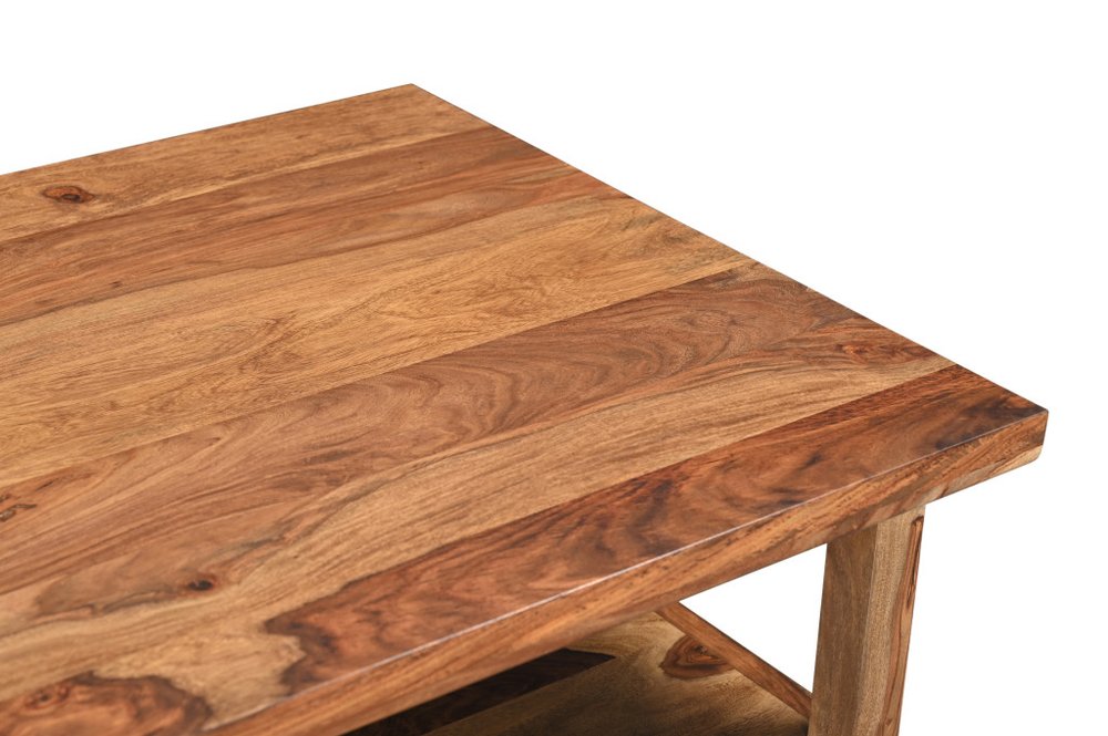 68" Brown Live Edge Solid Wood Writing Desk With Four Drawers