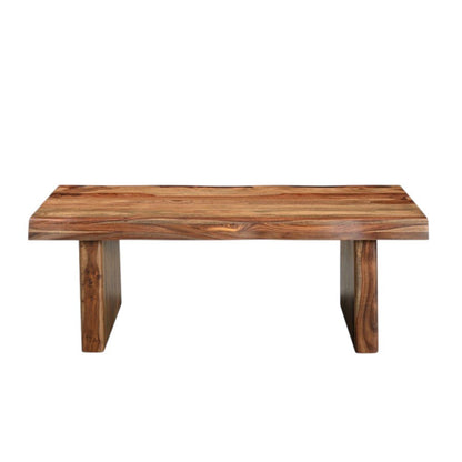 51" Brown Solid Wood Live Edge Coffee Table