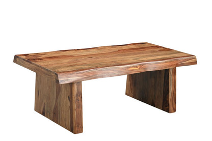 51" Brown Solid Wood Live Edge Coffee Table