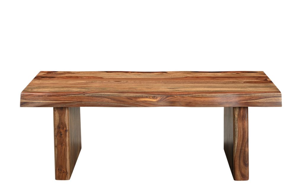 51" Brown Solid Wood Live Edge Coffee Table