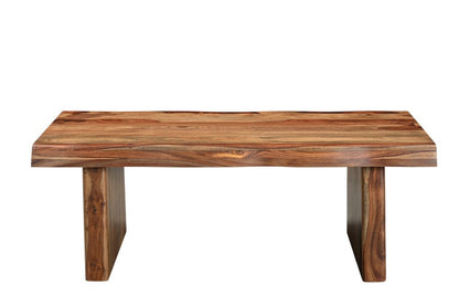 51" Brown Solid Wood Live Edge Coffee Table