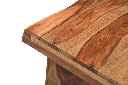 51" Brown Solid Wood Live Edge Coffee Table