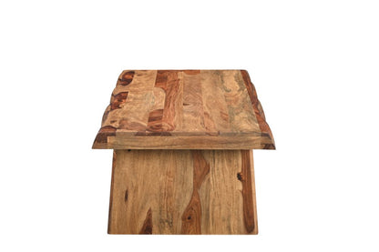 51" Brown Solid Wood Live Edge Coffee Table