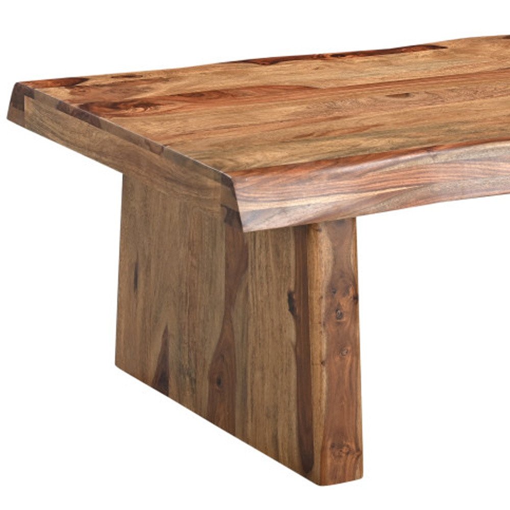 51" Brown Solid Wood Live Edge Coffee Table