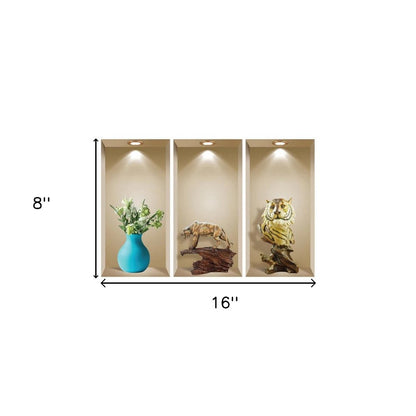 Set of Three Ala Faux Niche 3D Peel and Stick Wall Decals
