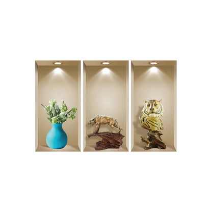 Set of Three Ana Faux Niche 3D Peel and Stick Wall Decals