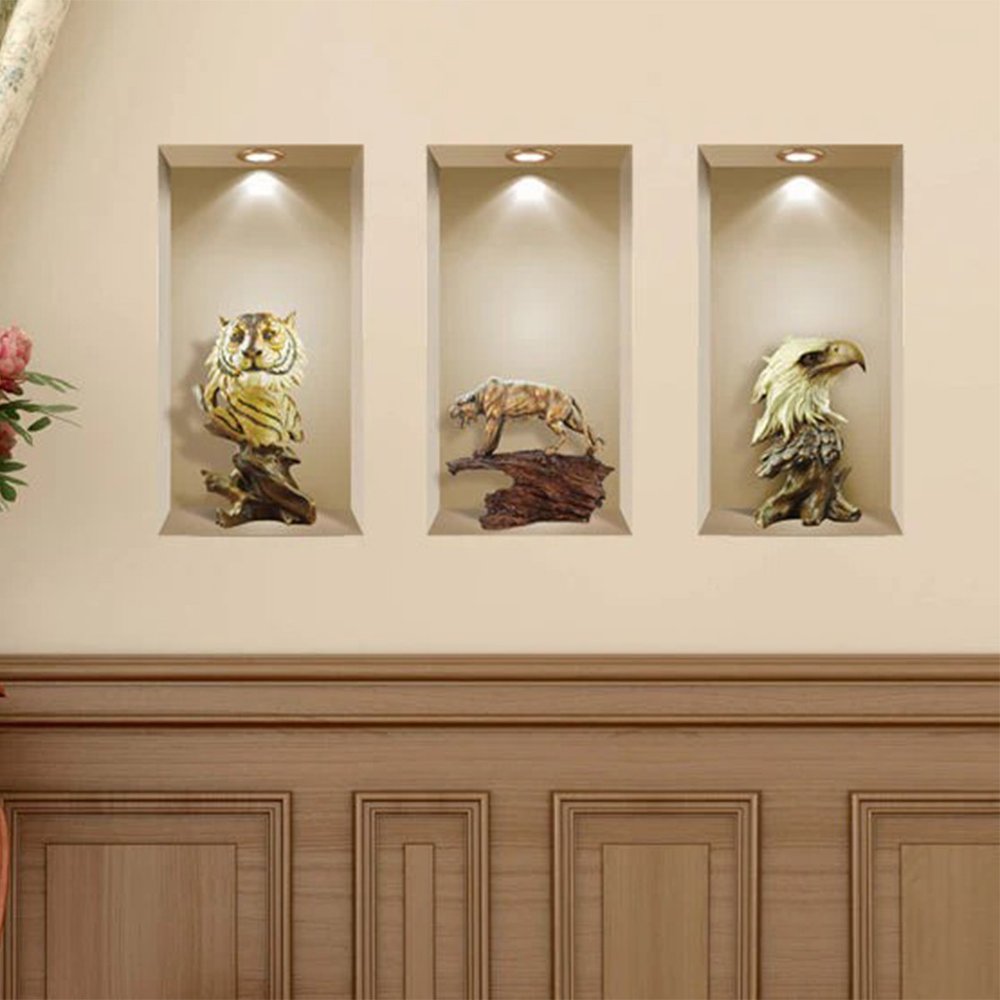 Set of Three Ana Faux Niche 3D Peel and Stick Wall Decals