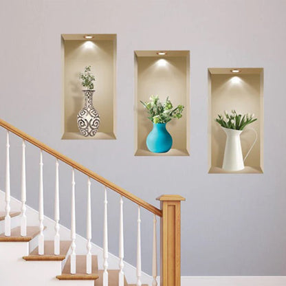 Set of Three Asa Faux Niche 3D Peel and Stick Wall Decals