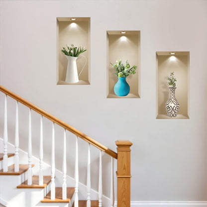 Set of Three Asa Faux Niche 3D Peel and Stick Wall Decals