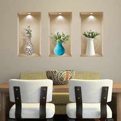 Set of Three Ava Faux Niche 3D Peel and Stick Wall Decals