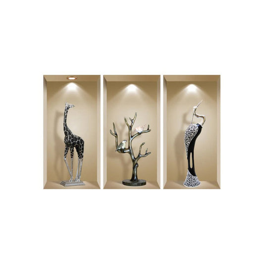Set of Three Aga Faux Niche 3D Peel and Stick Wall Decals