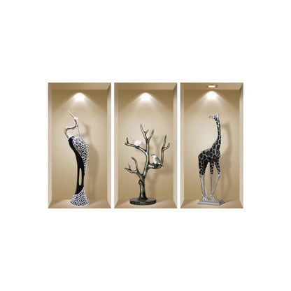 Set of Three Aga Faux Niche 3D Peel and Stick Wall Decals