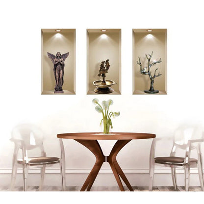 Set of Three Aca Faux Niche 3D Peel and Stick Wall Decals