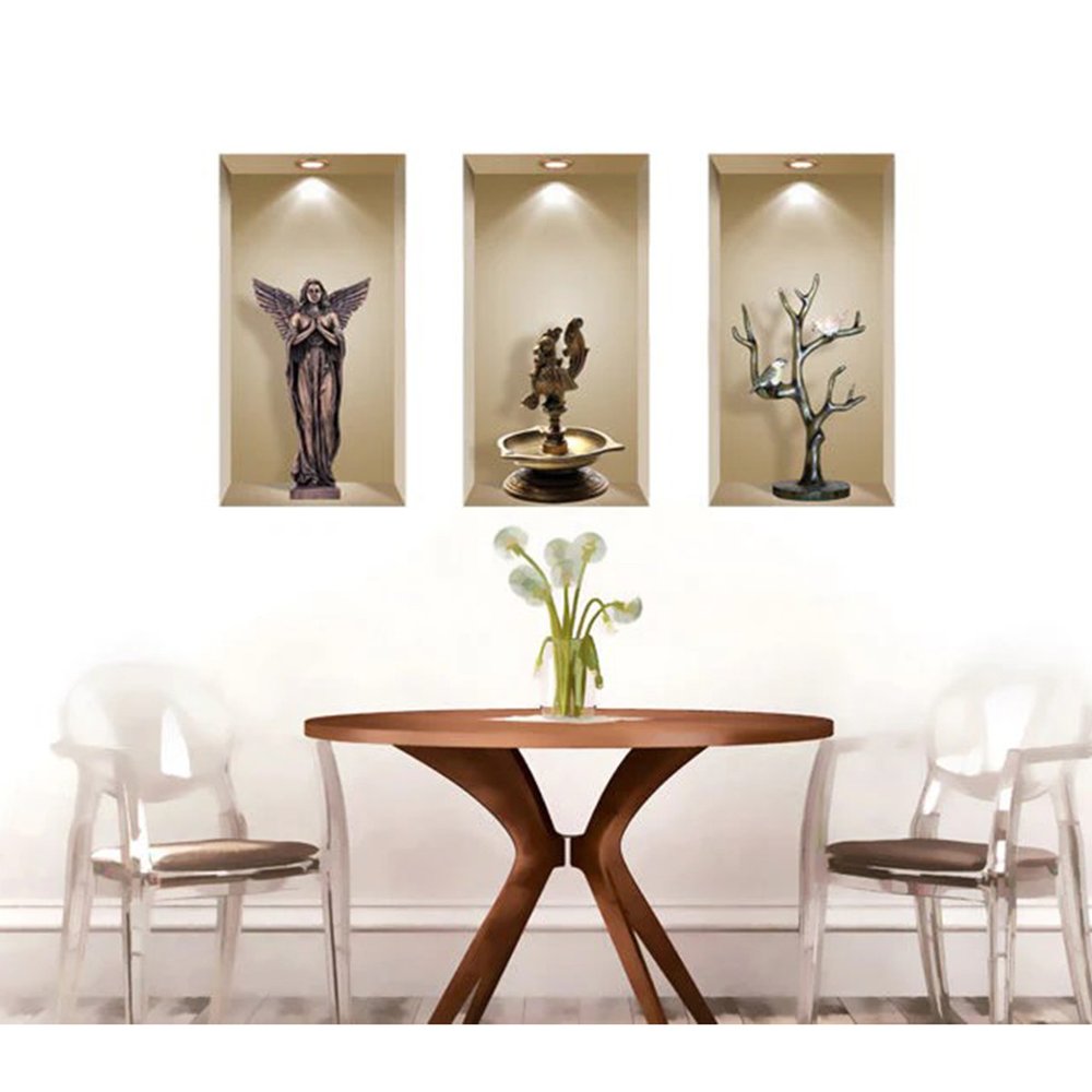 Set of Three Aca Faux Niche 3D Peel and Stick Wall Decals