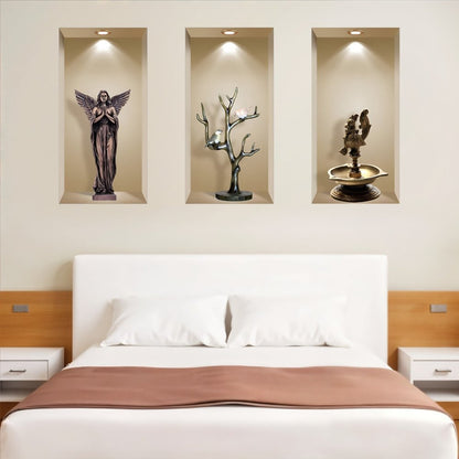 Set of Three Boa Faux Niche 3D Peel and Stick Wall Decals