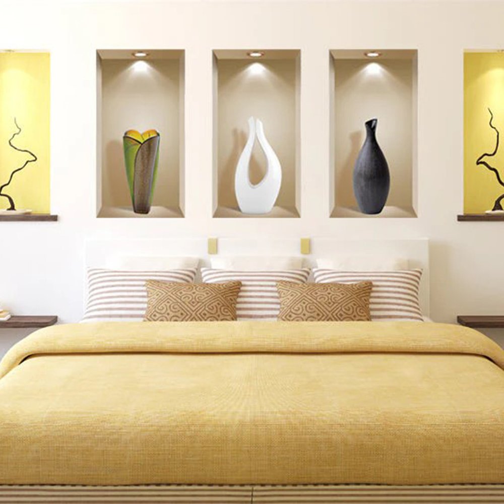 Set of Three Bot Faux Niche 3D Peel and Stick Wall Decals