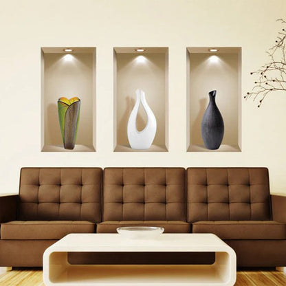 Set of Three Bon Faux Niche 3D Peel and Stick Wall Decals